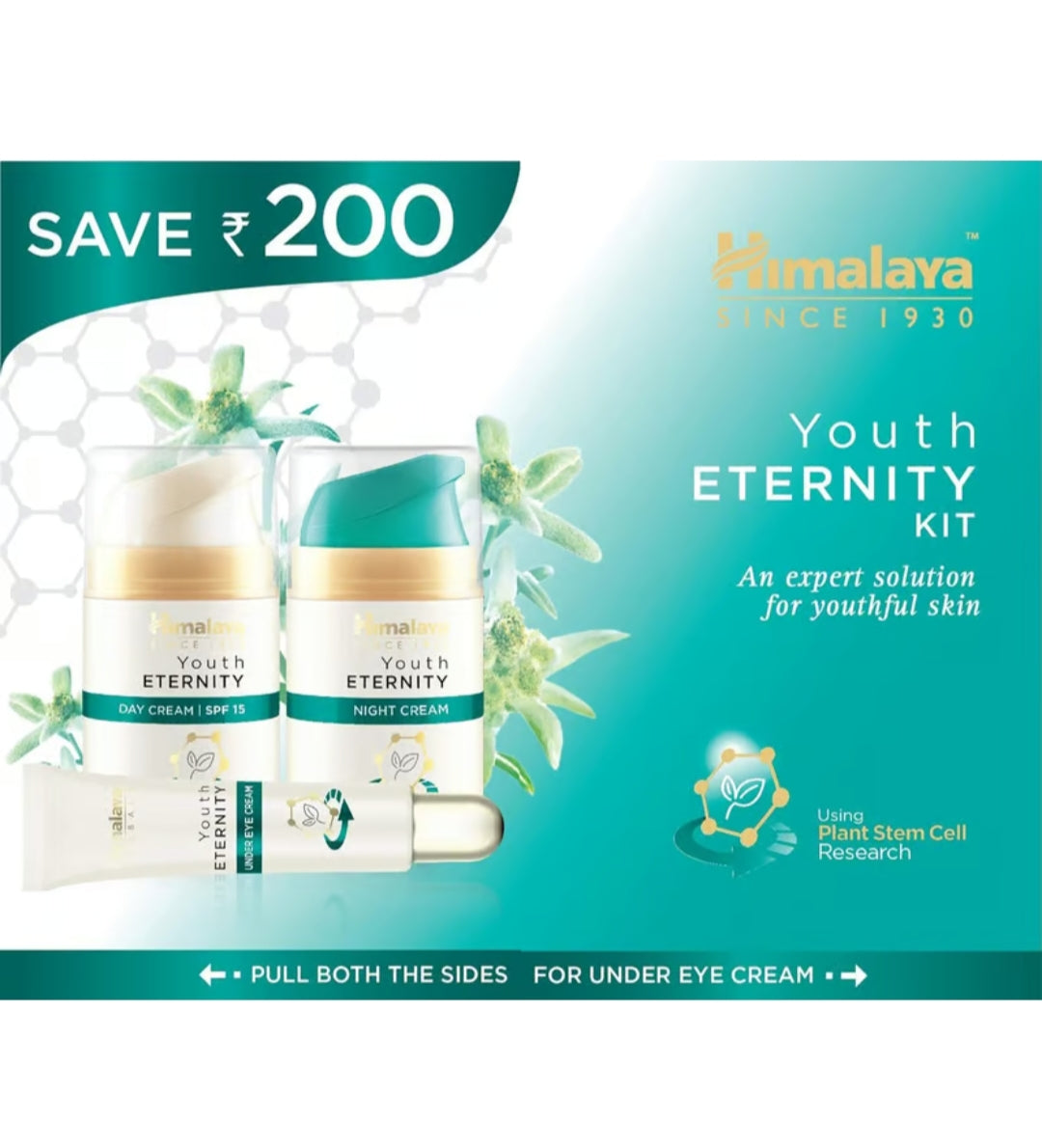 Face Day & Night Cream- HIMALAYA YOUTH ETERNITY KIT COMBO (Day Cream, Night Cream & Under Eye Cream)