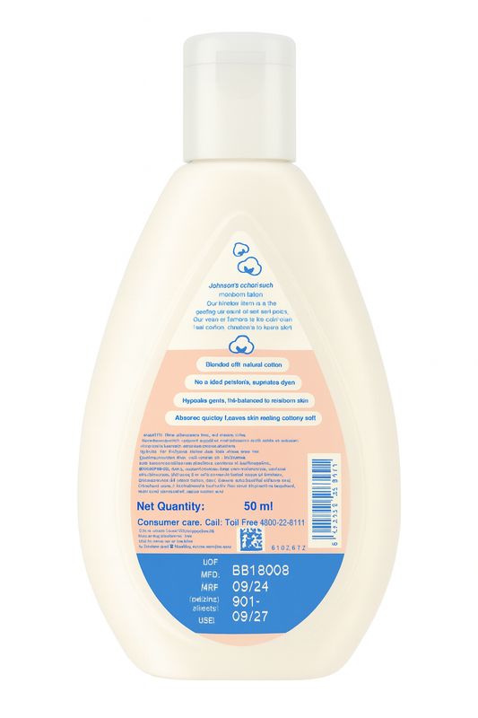 Baby Care Products- Johnson's Cottontouch Newborn Lotion which Moisturises Newborn Baby's Skin for a long time - 50ml