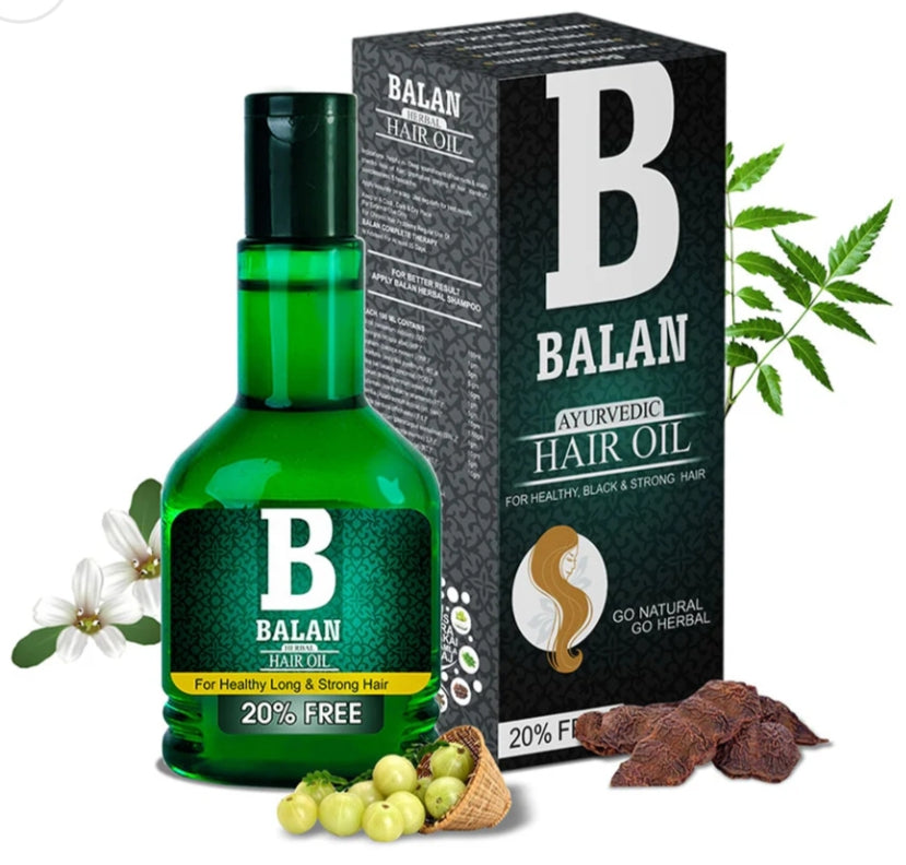Hair Oil- Balan Ayurvedic Hair Oil For Healthy and Strong Hair 120ml (100ml+20ml Free)