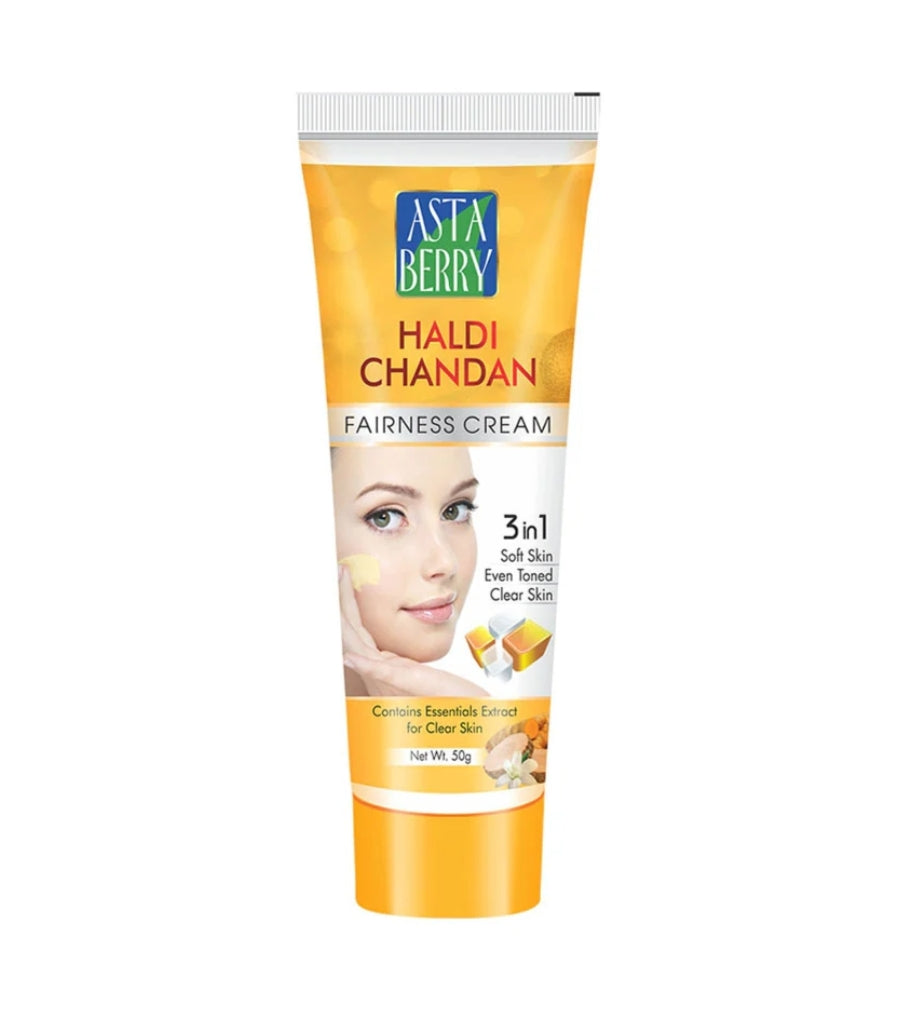 Brightening & Glowing Cream- Asta Berry Haldi Chandan 3-in-1 Glow Creme for Soft, Clear & Even Toned Skin 50gm