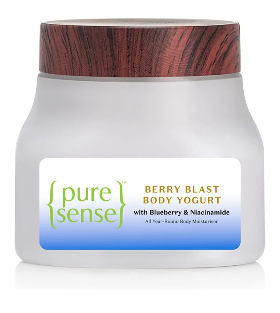 Lotions & Moisturizers- Pure Sense Berry Blast Body Yogurt with Blueberry & Niacinamide for Deeply Nourished, Moisturised and Glowing Skin. Refreshing Aroma for All Skin Types 160ml