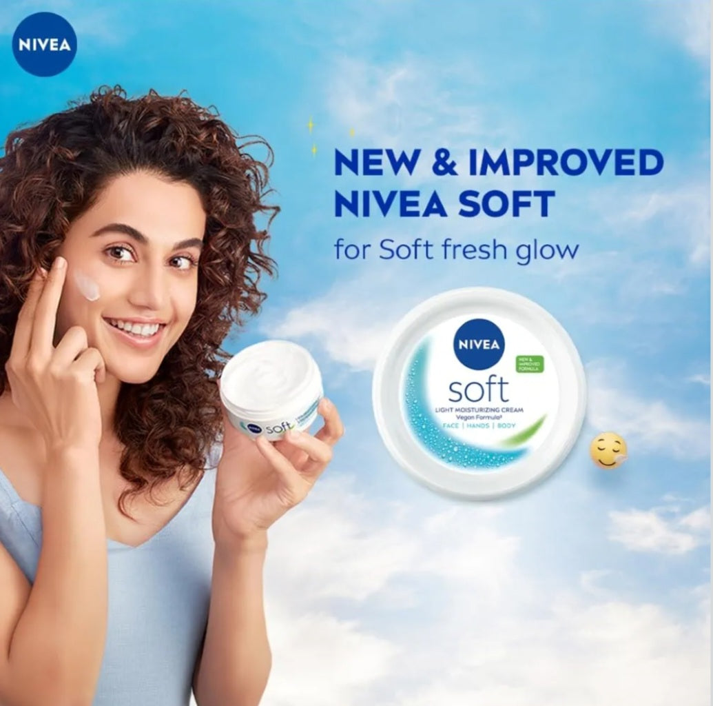 Lotions & Moisturizers- NIVEA Soft Light Moisturizing Cream for Face, Body and Hands. Quick absorbing formula enriched with Jojoba Oil & Vitamin-E 25ml
