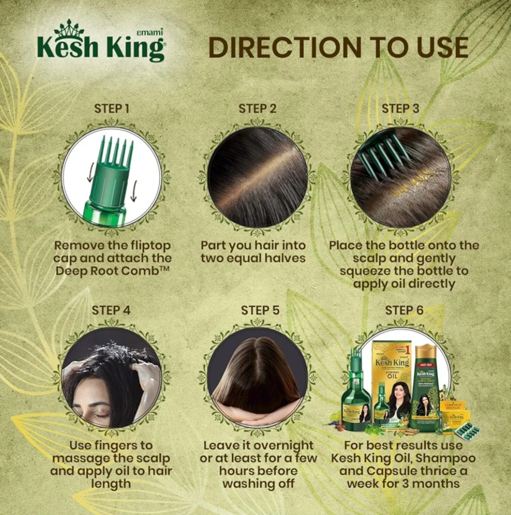 Hair Oil- Kesh King Ayurvedic Hair Oil made from 21 Therapeutic Herbs which Reduces Hair Fall and Grows New Hairs 100ml