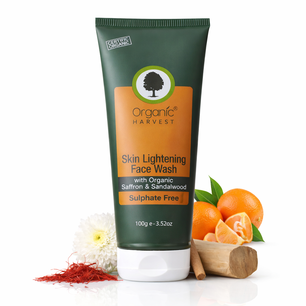 Face Wash- Organic Harvest's Sulphate Free Skin Lightening Face Wash with Organic Saffron & Sandalwood - 50ml