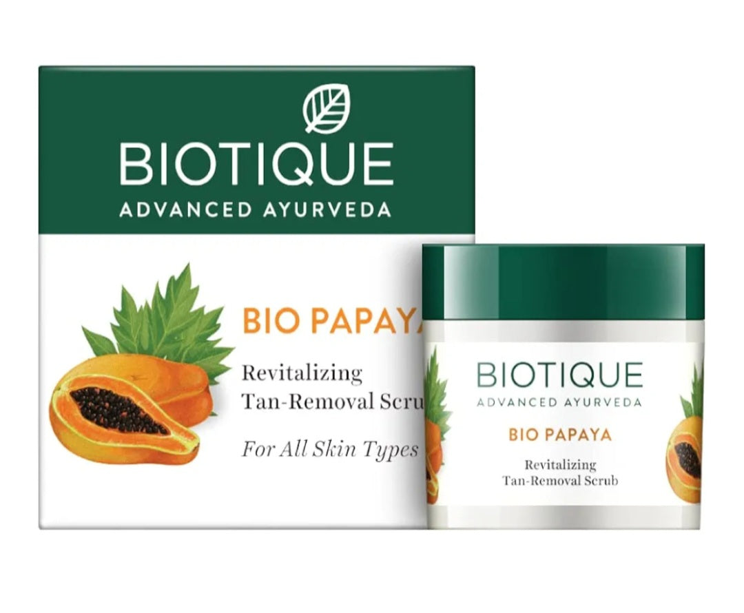 Face Scrub- Biotique Advanced Ayurveda Bio-Papaya Revitalizing Tan Removal Scrub 75gm