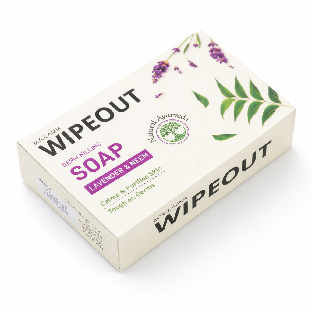 Bathing Soap- MyGlamm's Wipeout Germ Killing Soap with the Goodness of Lavender & Neem which Calms & Purifies Skin - 75gm
