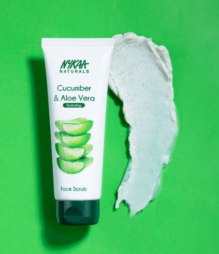 Face Scrub- Nykaa Naturals Cucumber & Aloe Vera Hydrating Face Scrub 100gm