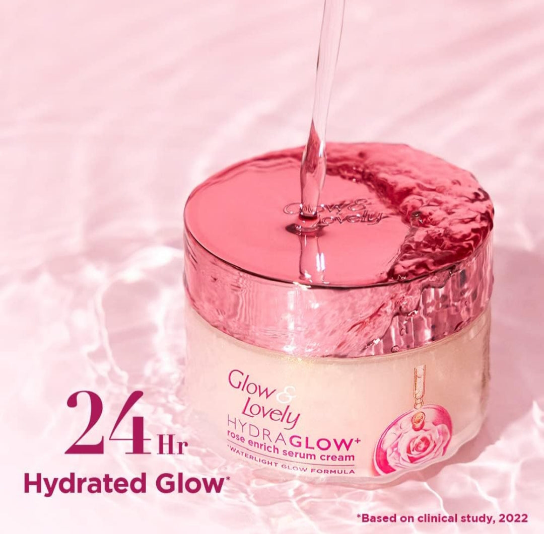 Brightening & Glowing Cream- Glow & Lovely Hydra Glow Rose Serum Cream 25gm