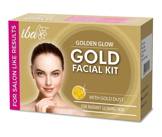 Facial Kit- iba Golden Glow 6 Steps Facial Kit with Gold Dust for Radiant Glowing Skin 60gm