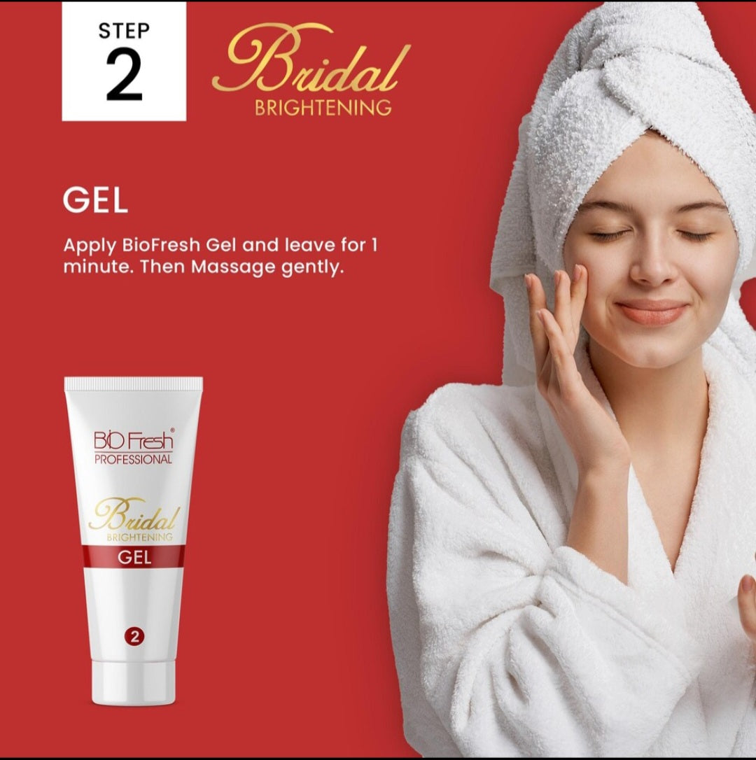 Facial Kit- Biofresh Professional's BRIDAL Brightening 4 Steps (1. Exfoliate, 2. Gel, 3. Nourish and 4. Enhance) Facial Kit 60ml (Face Wash Worth Rs.65/- Free within the Kit