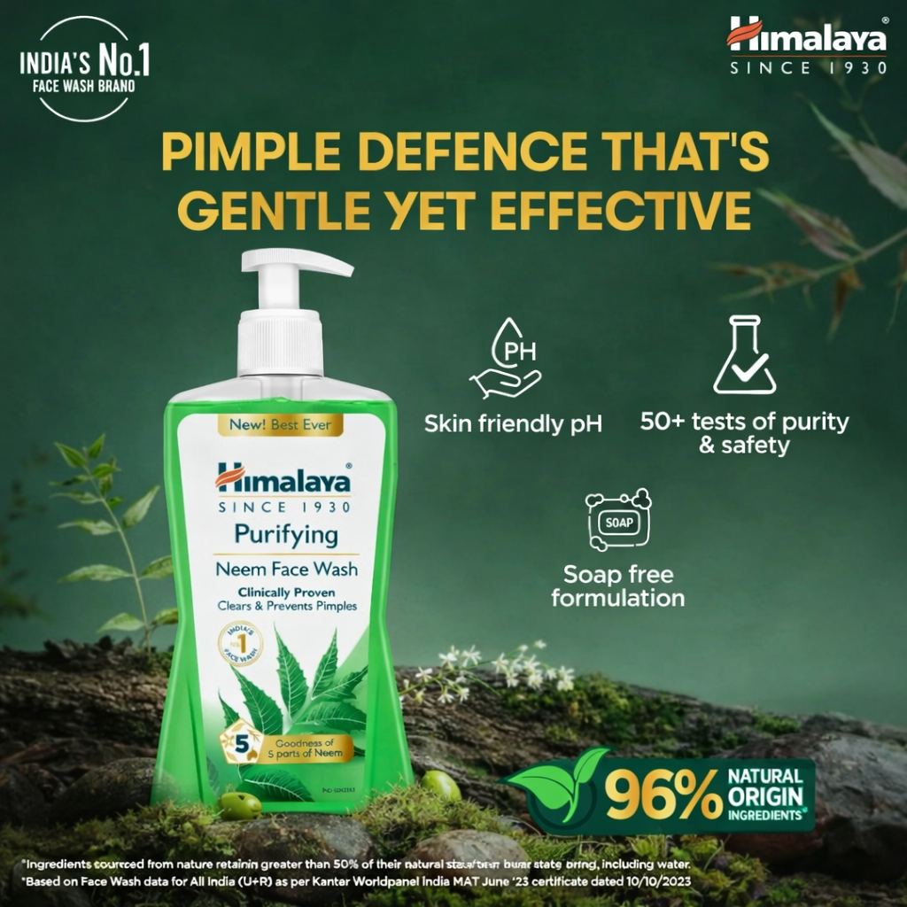 Face Wash- Himalaya Purifying & Clinically Proven Neem Face Wash which Clears & Prevents Pimples - 400ml