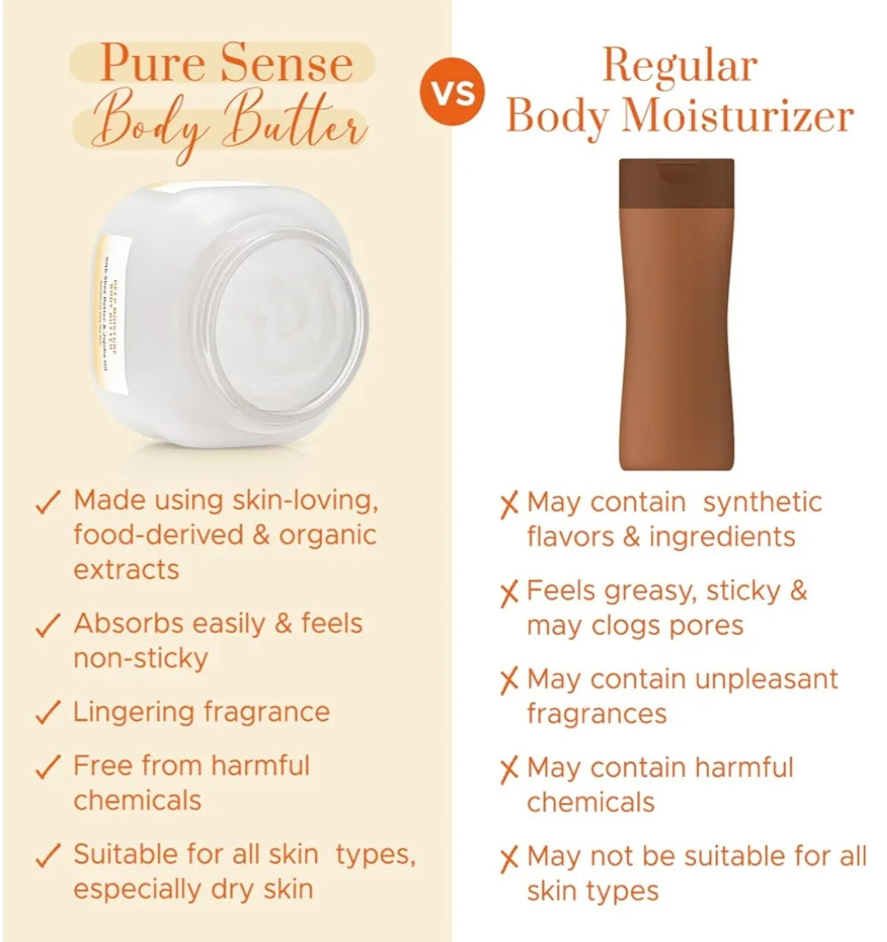 Lotions & Moisturizers- Pure Sense Deep Moisture Body Butter Cream with Shea Butter & Jojoba Oil for Deeply Nourished & Intensely Moisturised Skin. Suitable for Dry Skin 160ml