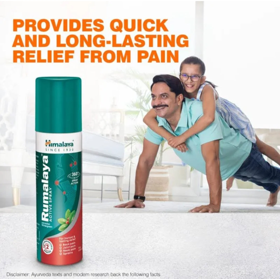 Pain Remover- Himalaya's Rumalaya Pain Remover Active Spray for Instant & Lasting Relief in Back Pain, Joint Pain, Neck Pain & Sprains - 50gm