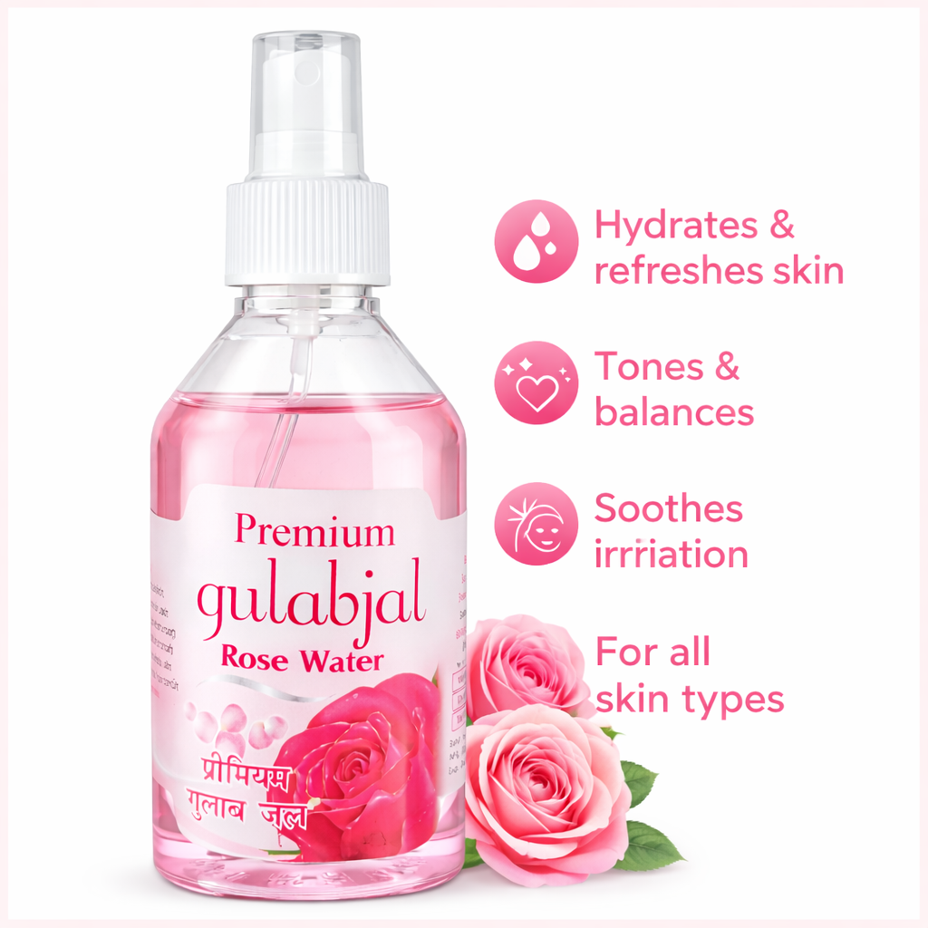 Rose Water- Premium Gulabjal Multipurpose Rose Water for Toning, Hydrating, Cleansing & Moisturizing the Skin - 250ml