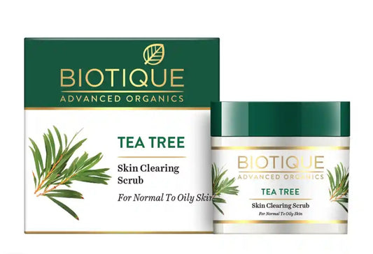 Face Scrub- Biotique Advanced Ayurveda Tea Tree Skin Clearing Scrub 50gm