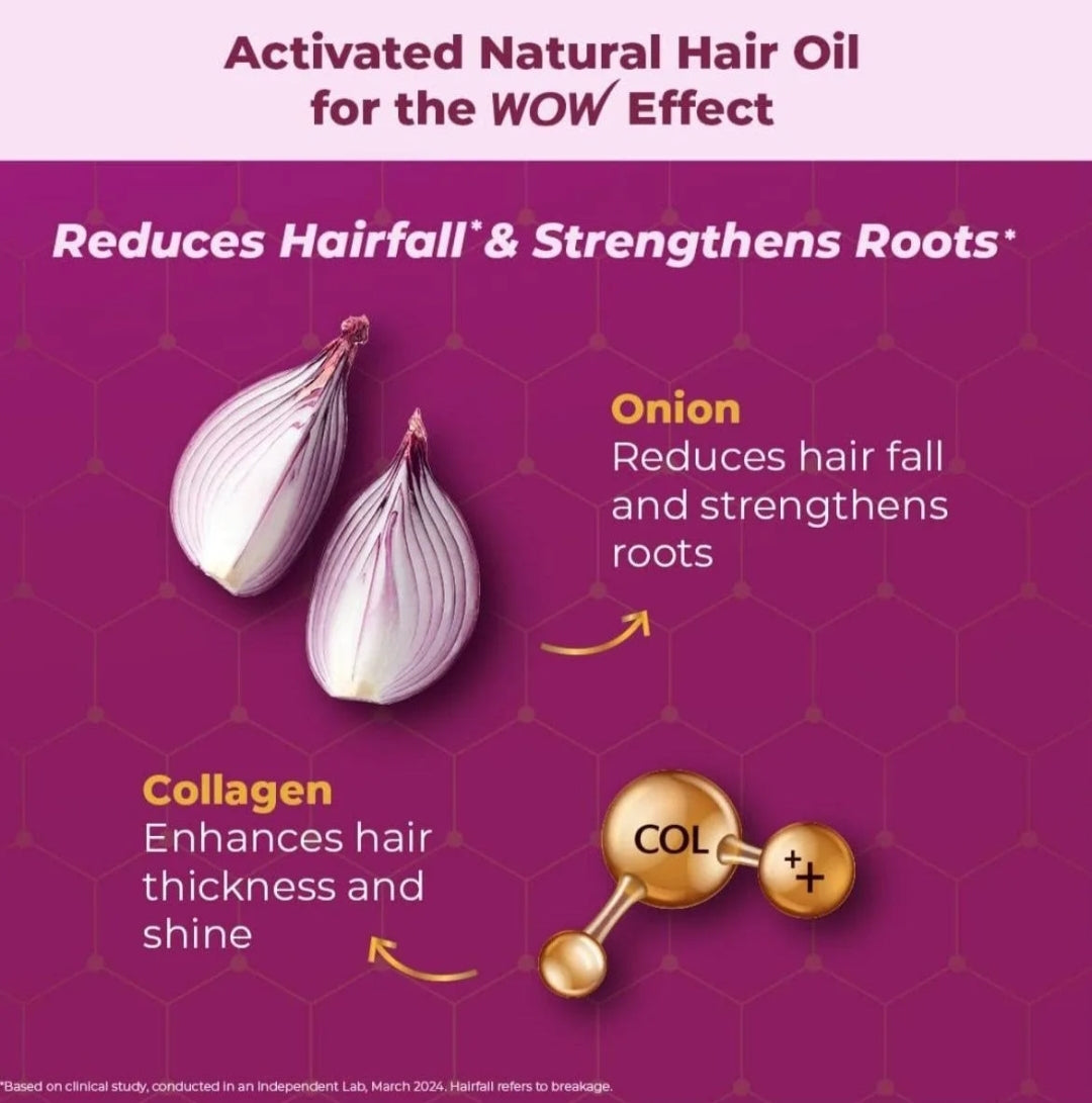 Hair Oil- WOW Onion Black Seed Hair Oil which Contains a blend of Cold-Pressed Onion Black Seed, Almond, Castor, Jojoba, Olive, and Coconut Oils designed to Nourish the Roots & Scalp, Reduce Hair Fall, and Repair Damaged Strands - 100ml