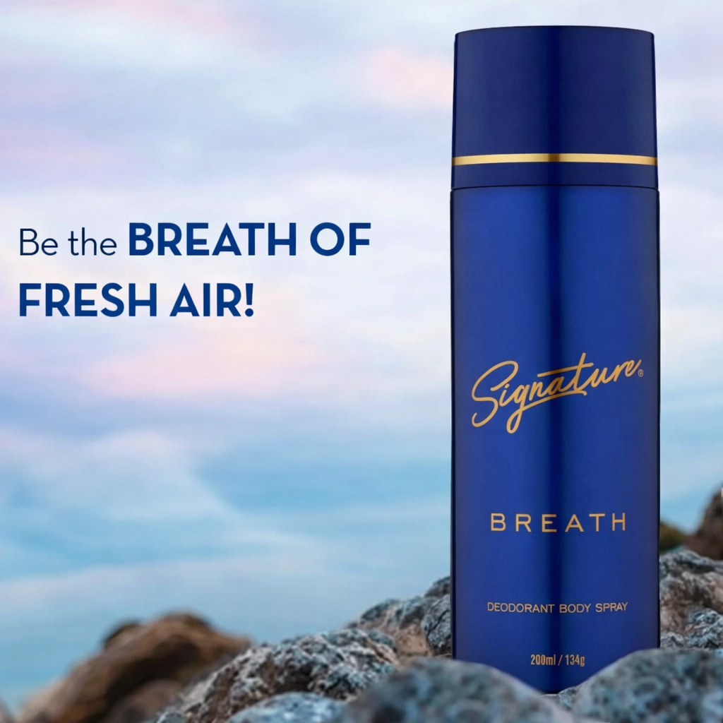 Perfumes & Deodorants- Signature BREATH Long-Lasting Fragrance Body Spray with an Airy and Breezy Fragrance with Top Notes of Grapefruit, Lemon, Mint, and Pink Pepper - 200ml
