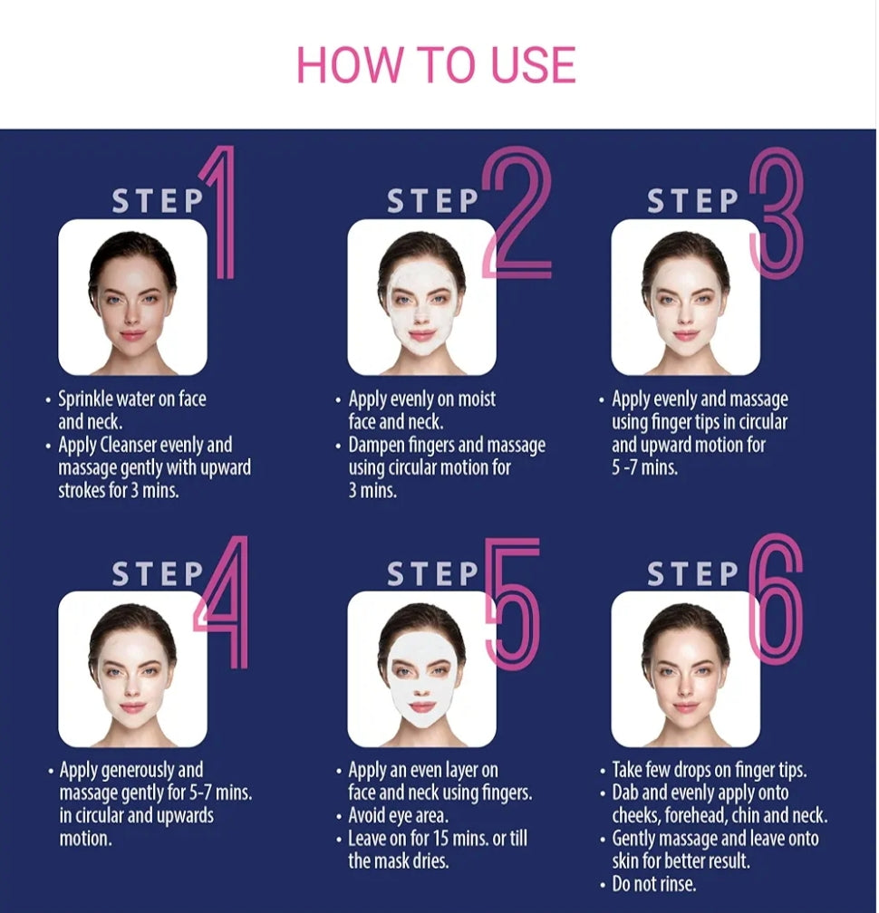 Facial Kit- iba Young Forever Diamond 6 Steps Facial Kit with Diamond Dust for Youthful and Illuminated Skin 60gm