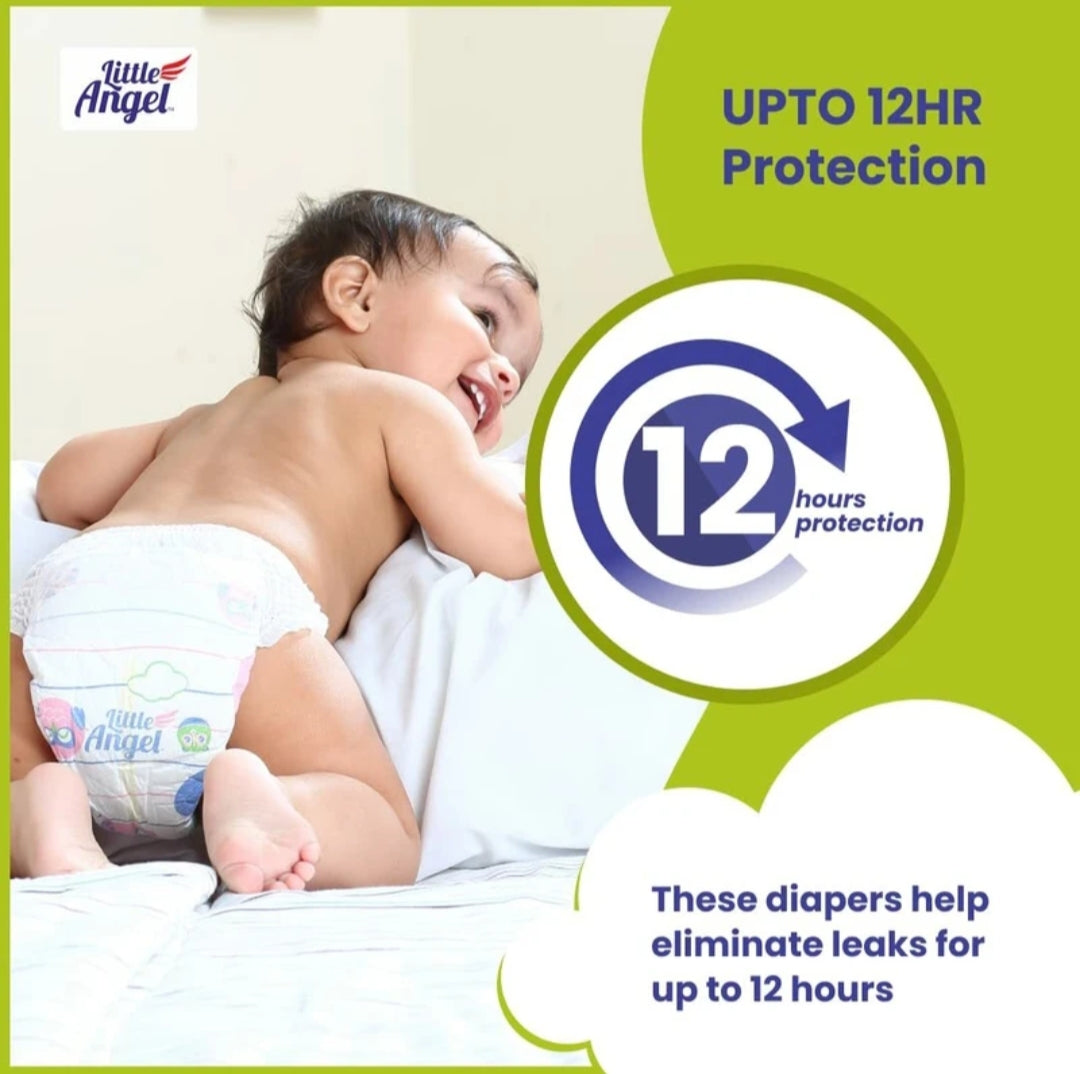 Baby Diapers & Pants- Little Angel Popular Pants with Long-Lasting 12 Hours Protection - Pack of Medium (M) Size 30 Pieces