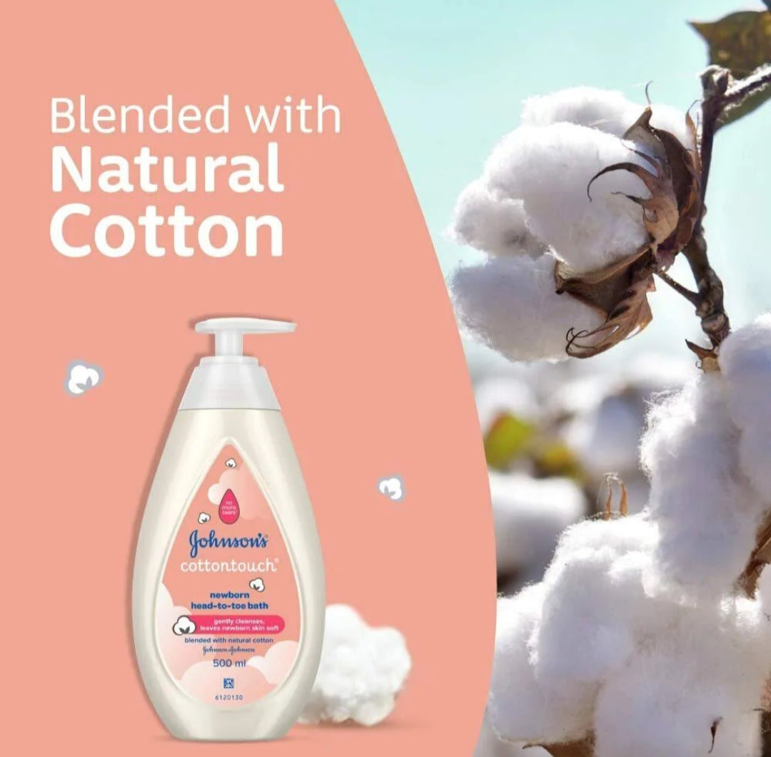 Baby Care Products- Johnson's Cottontouch Newborn Baby's Head-to-Toe Bath which Gently Cleanses and Keeps Newborn Baby's Skin Soft - 100ml