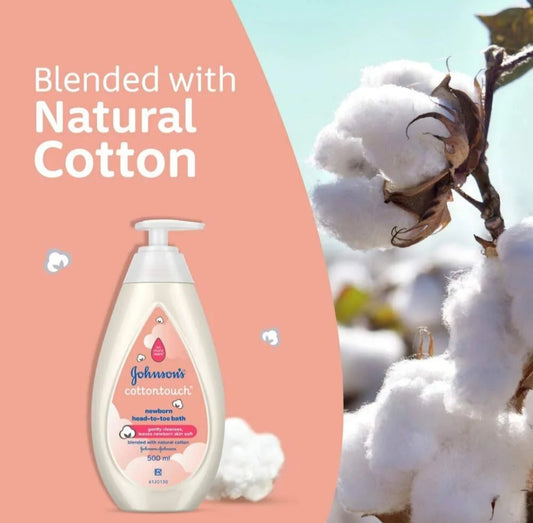 Baby Care Products- Johnson's Cottontouch Newborn Baby's Head-to-Toe Bath which Gently Cleanses and Keeps Newborn Baby's Skin Soft - 100ml