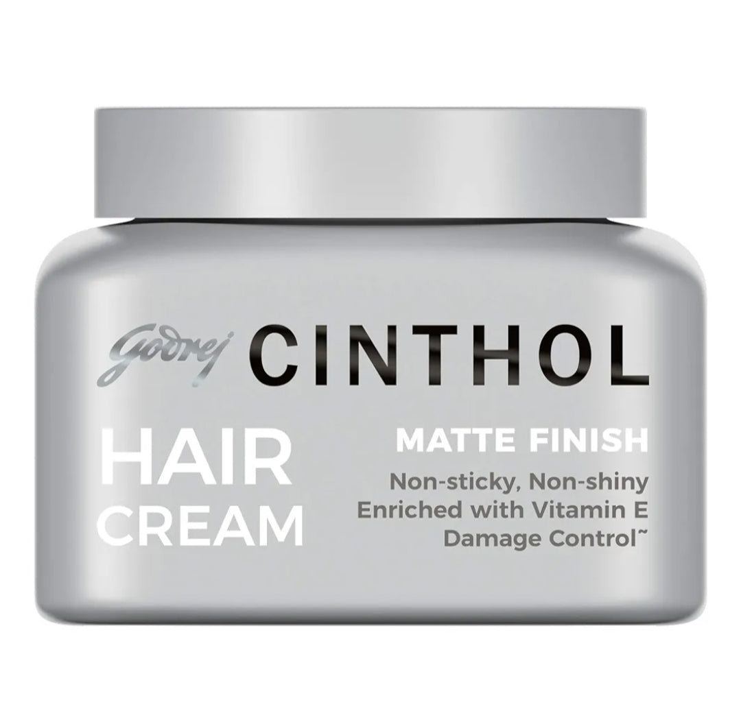 Men's Shaving, Styling and Grooming- Godrej Cinthol Non-Sticky Matte Finished Hair Cream Enriched with Vitamin-E 100gm