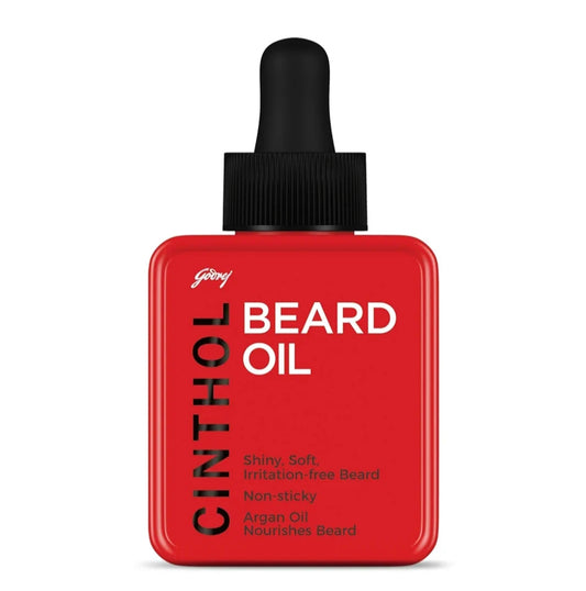 Men's Shaving, Styling and Grooming- Godrej Cinthol Non-Sticky Beard Oil enriched with Argan Oil which Nourishes, Moisturizes and gives you Shiny, Soft & Irritation-Free Beard 35ml