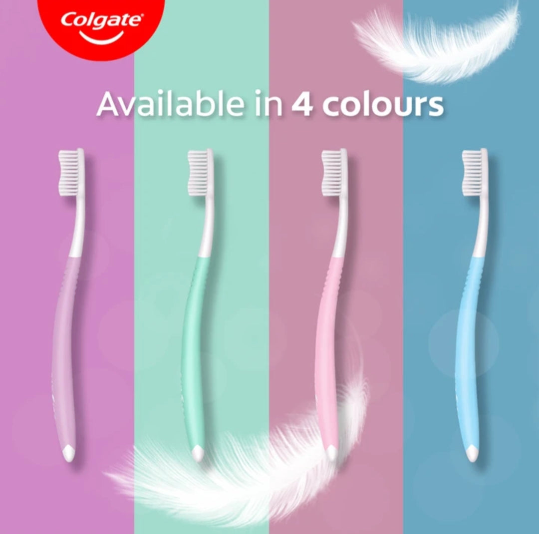 Tooth Brush- Colgate Sensitive Mega Saver Pack of 4 Feather Touch Soft Toothbrushes Designed for Sensitive Teeth