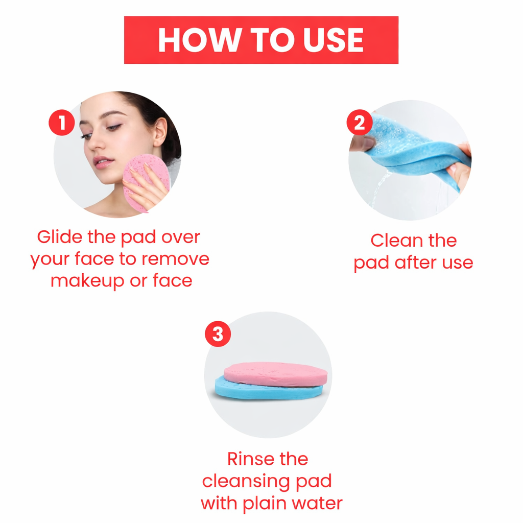 Makeup Puffs, Sponges & Blenders- Sweet Beauty Exfoliate Premium Quality Facial & Makeup Cleansing Sponges - Pack of 2 Pieces