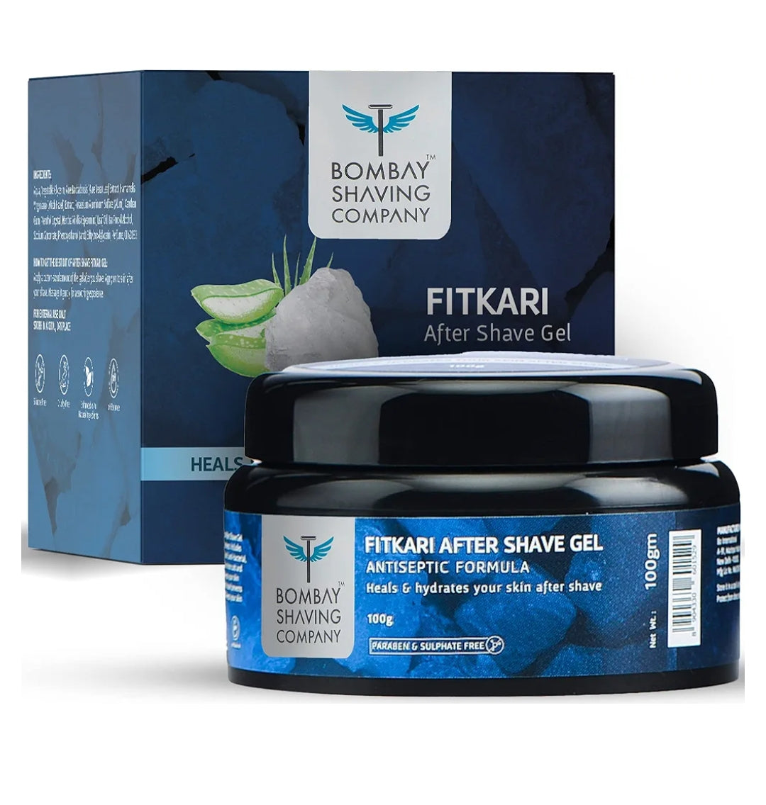 Shaving & Grooming- Bombay Shaving Company's Fitkari After Shave Gel enriched with Fitkari & Aloevera which is an Antiseptic Formula for Healing & Hydrating the Skin After Shave - 100gm