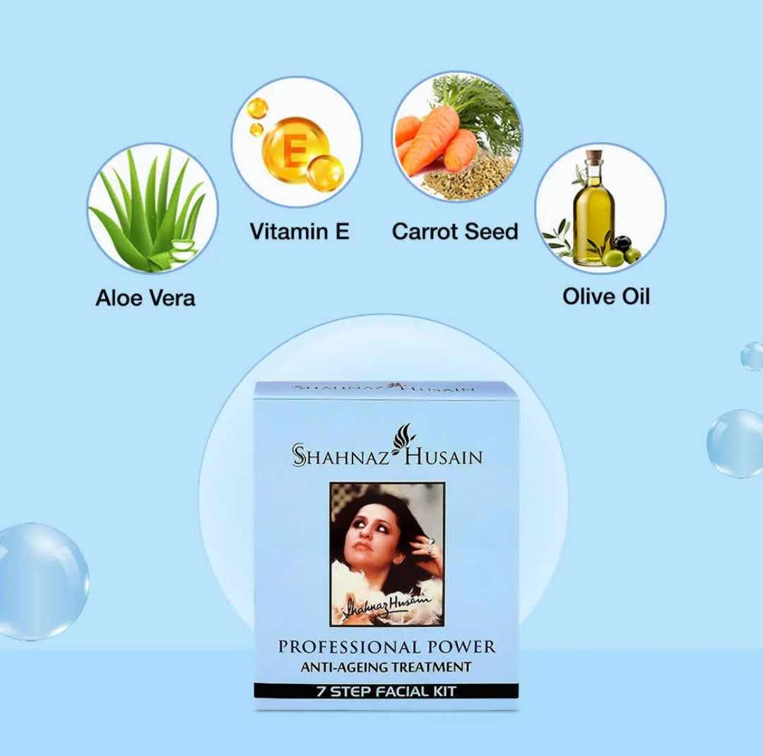 Facial Kit- Shahnaz Husain's Professional Power Anti-Ageing Treatment 7-step facial kit (48gm+15ml)