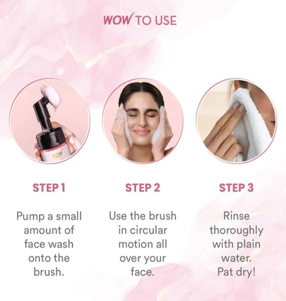 Face Wash- WOW Himalayan Rose Foaming Face Wash with Hydrating Infusion of Rose Water and Aloe Vera Extracts 150ml