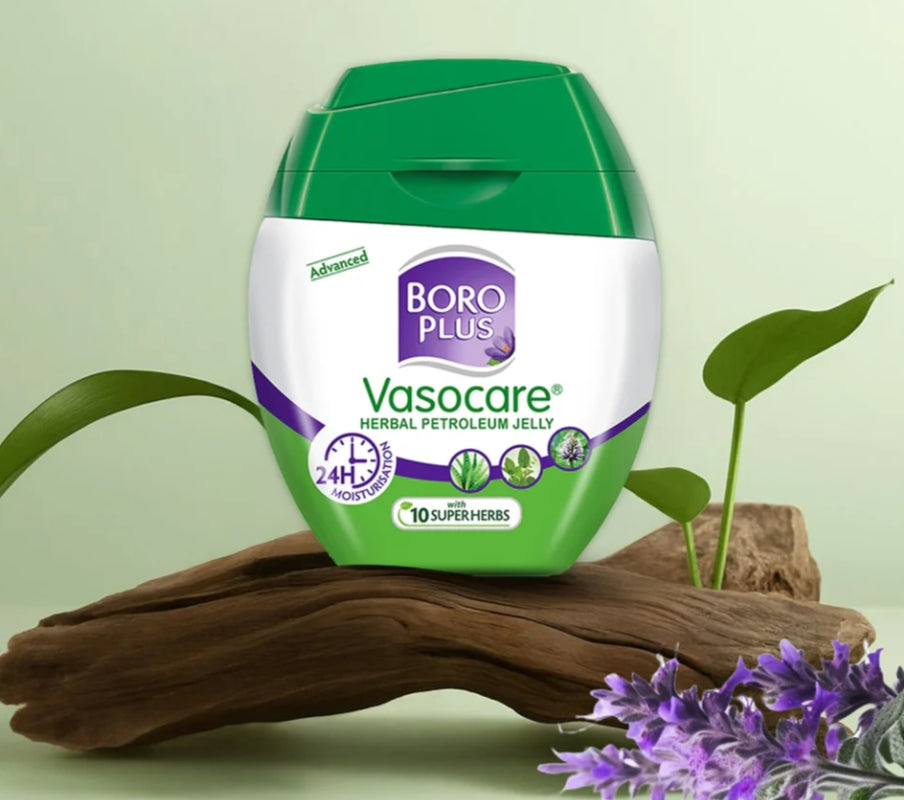 Lotions & Moisturizers- Boro Plus Vasocare Herbal Petroleum Jelly which Moisturizes upto 24 Hours (25 ml)