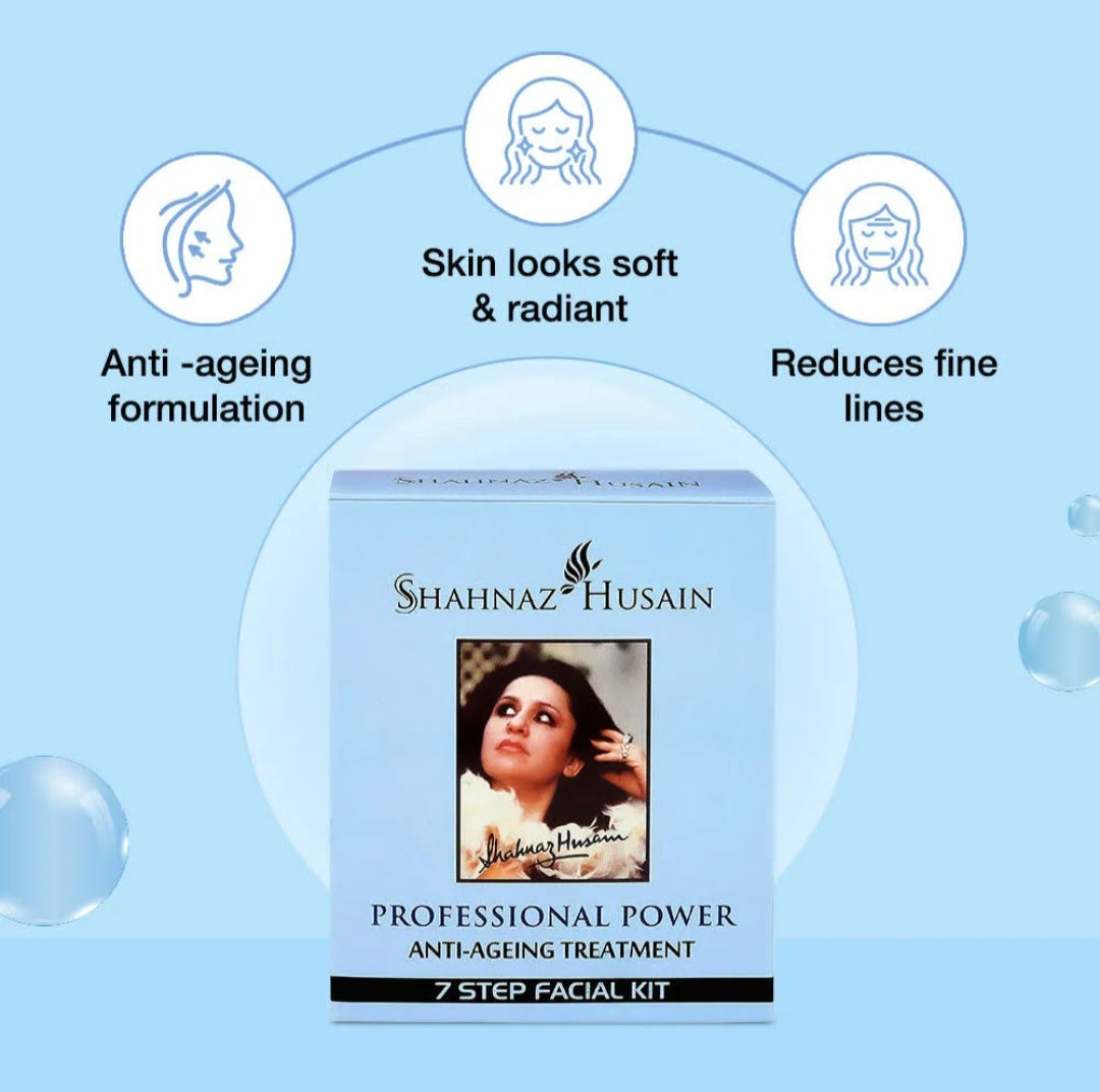 Facial Kit- Shahnaz Husain's Professional Power Anti-Ageing Treatment 7-step facial kit (48gm+15ml)