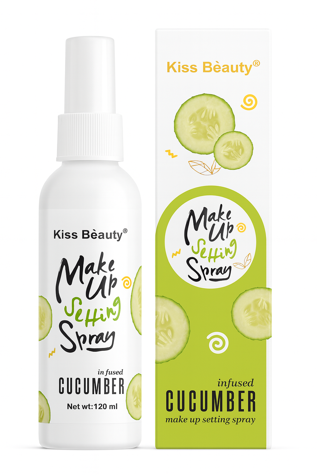 Makeup Fixer/Setting Spray- Kiss Beauty's Cucumber infused Makeup Setting Spray - 120ml