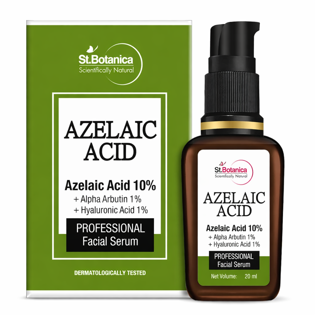 Face Serum- St.Botanica Azelaic Acid 10% + Alpha Arbutin 1% + Hyaluronic Acid 1% Professional Facial Serum - 20ml