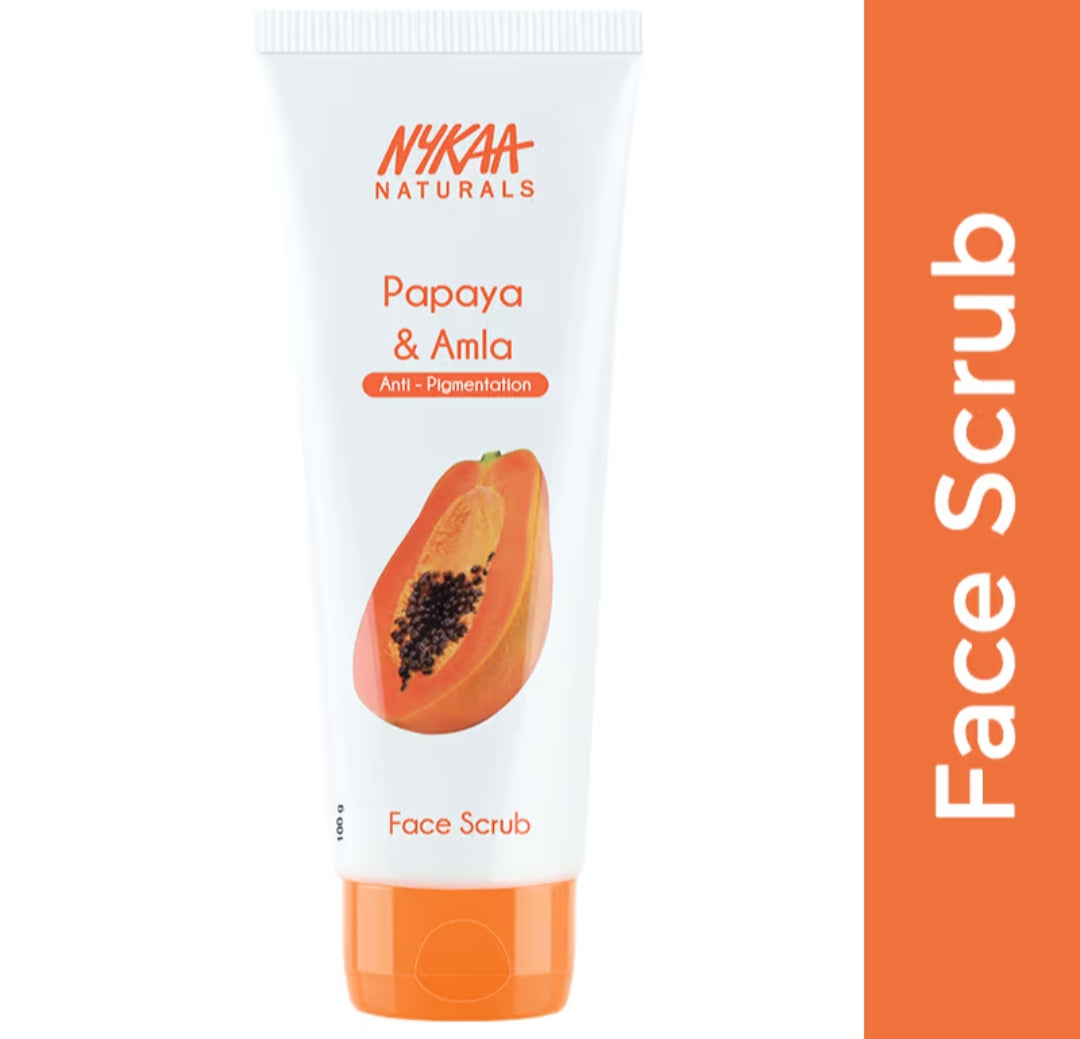 Face Scrub- Nykaa Naturals Papaya & Amla Anti-Pigmentation Face Scrub 100gm
