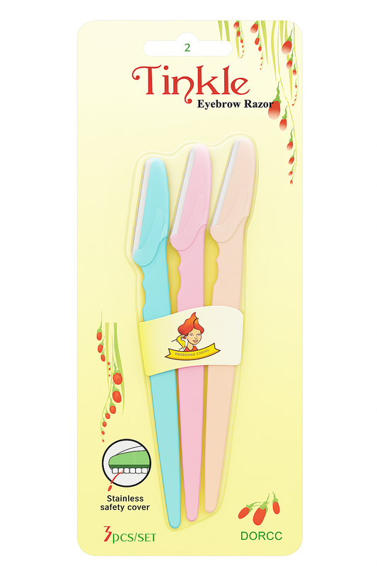 Razor- Tinkle Stainless Steel Multipurpose Eyebrow Razor (Set of 3 Pcs)