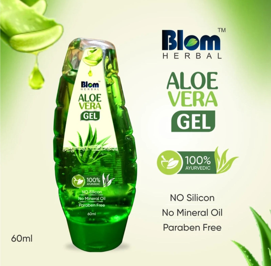 Aloe Vera Gel- Blom Herbal's 100% Pure Ayurvedic Multipurpose Aloe Vera Gel 60ml