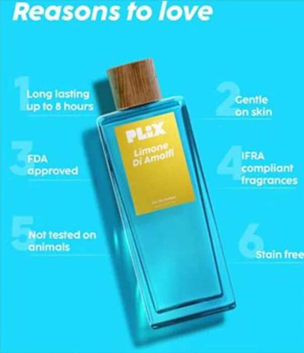 Perfumes & Deodorants- PLIX Limone Di Amalfi Lemon & Amber Wood Perfume 100ml
