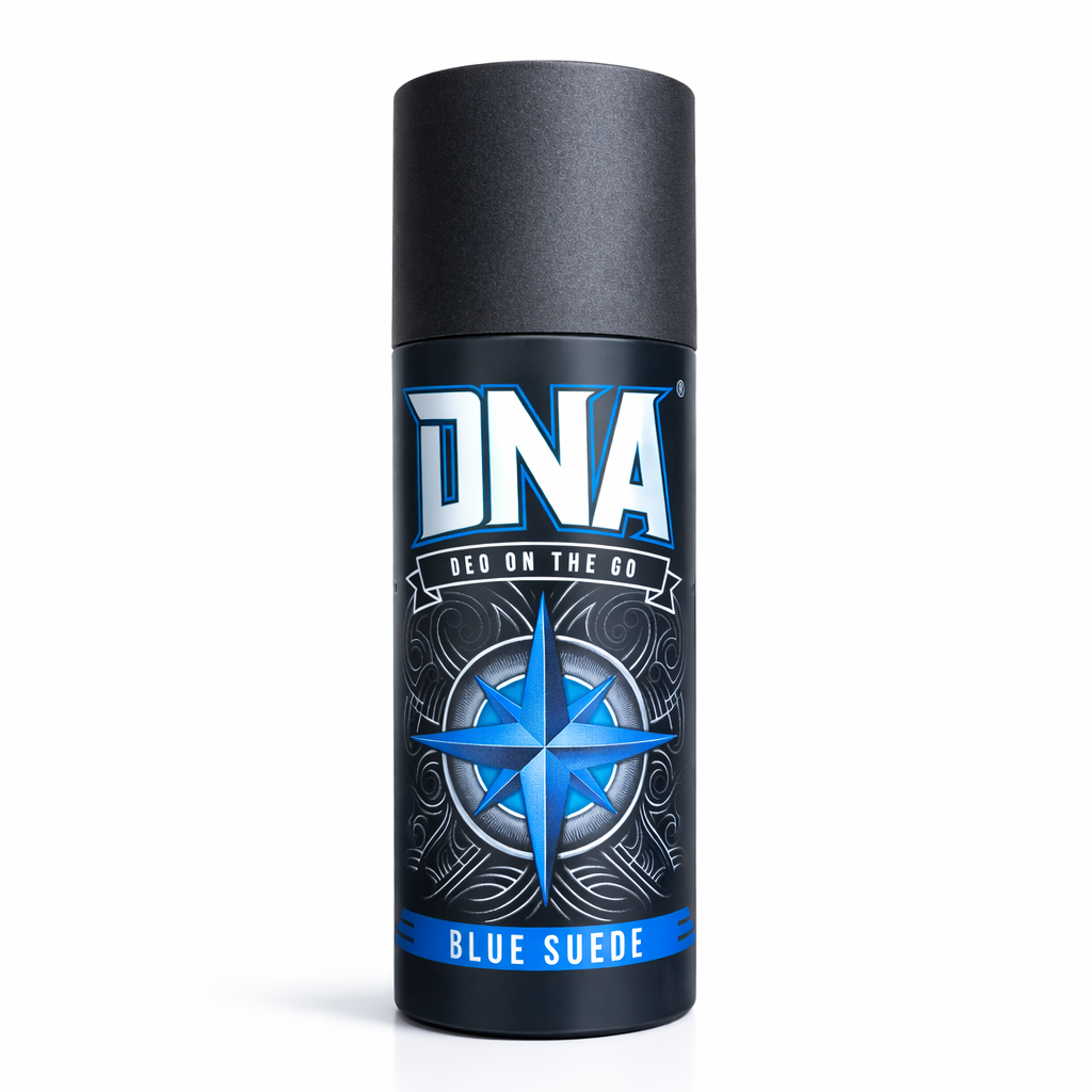 Perfumes & Deodorants- DNA's BLU SUEDE Deo On The Go Long-Lasting Fragrance Body Deodorant Spray with Sweat Buster - 150ml