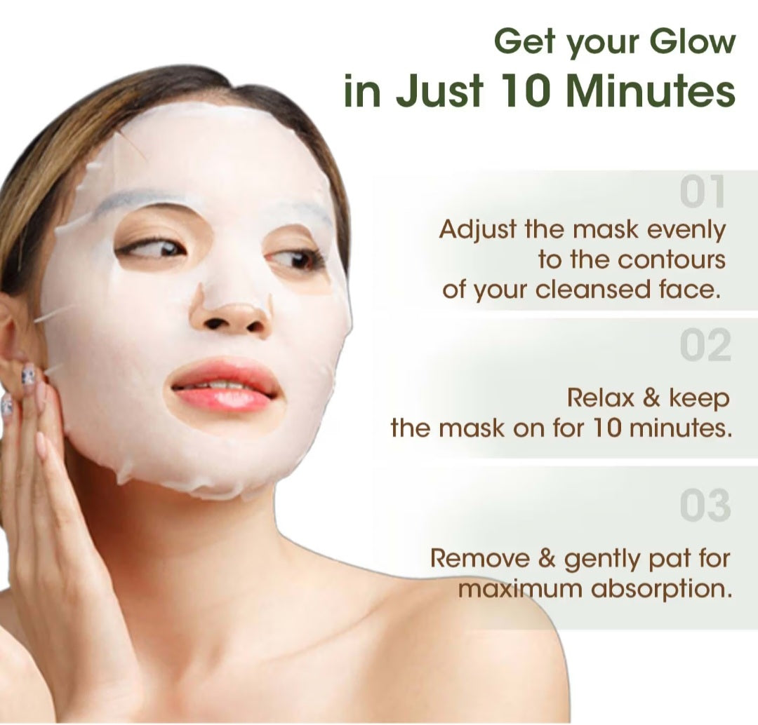 Face Sheet Mask- TAC Ayurveda's Eladi Serum Sheet Mask with Power of Neem which Controls Acne & Pimple 22ml