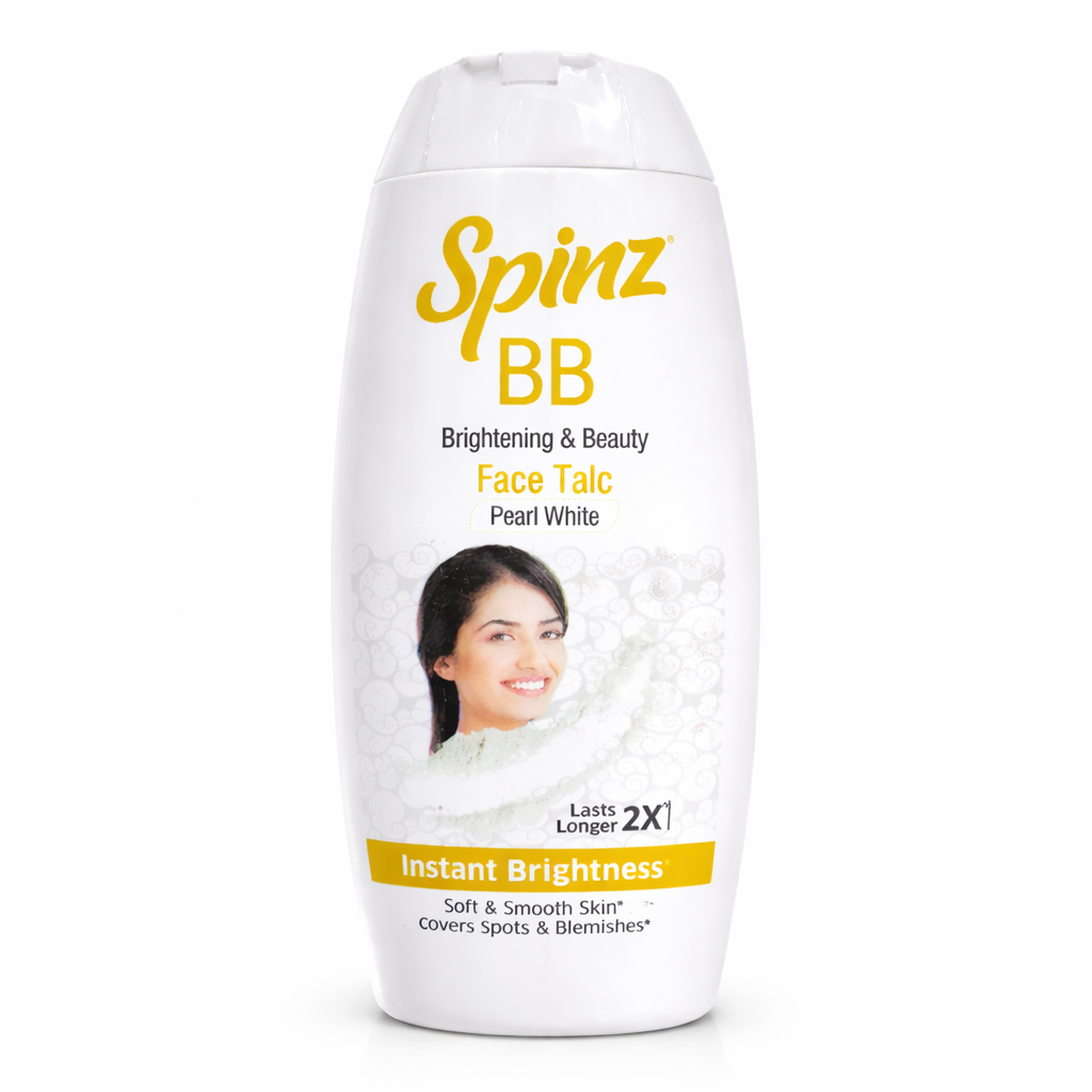Face & Body Powder- Spinz BB Brightening & Beauty Pearl White 2x Lasts Longer Face Talc for Instant Brightness 25gm
