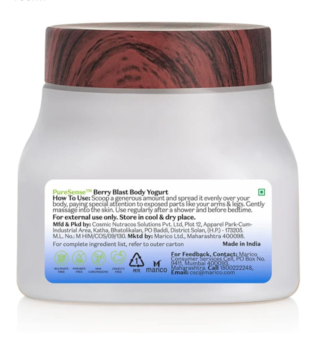 Lotions & Moisturizers- Pure Sense Berry Blast Body Yogurt with Blueberry & Niacinamide for Deeply Nourished, Moisturised and Glowing Skin. Refreshing Aroma for All Skin Types 160ml