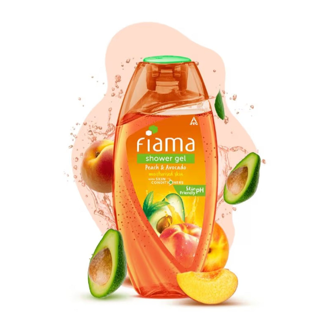 Body Wash & Shower Gel- Fiama Skin PH Friendly Shower Gel with Peach & Avocado which Moisturizes Skin 250ml