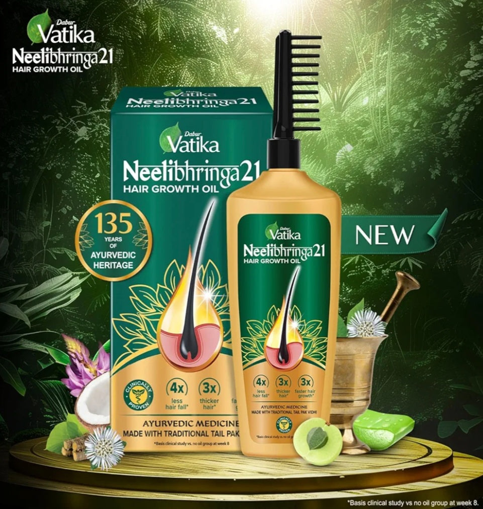 Hair Oil- Dabur Vatika Neelibhringa21 Hair Growth Oil with Power of 14 Herbs 150ml