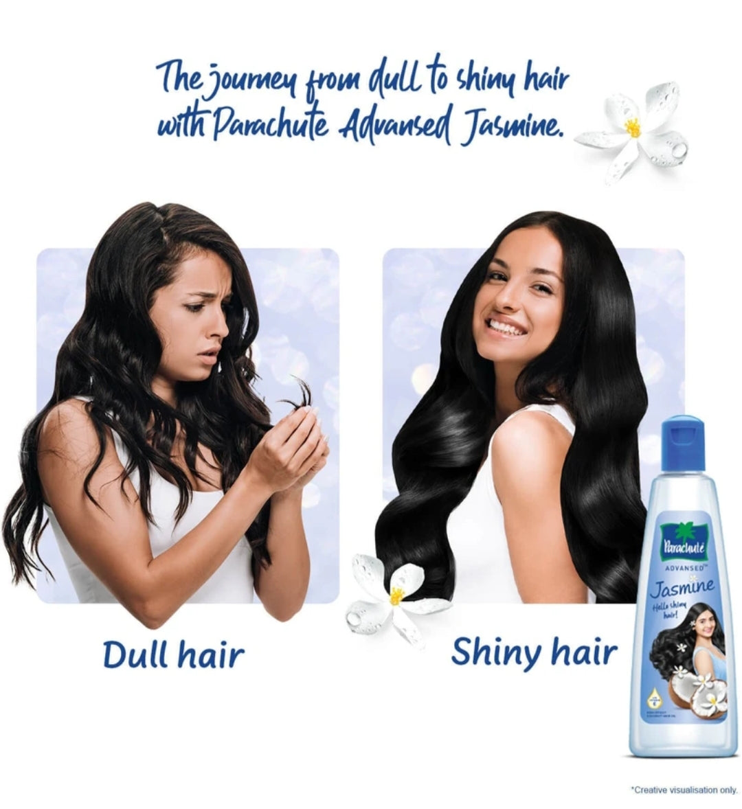 Hair Oil- Parachute Advanced Jasmine Non-Sticky Hair Oil that is enriched with Coconut Oil, Vitamin-E, and Jasmine Extracts to Nourish and Moisturize Hair - 45ml