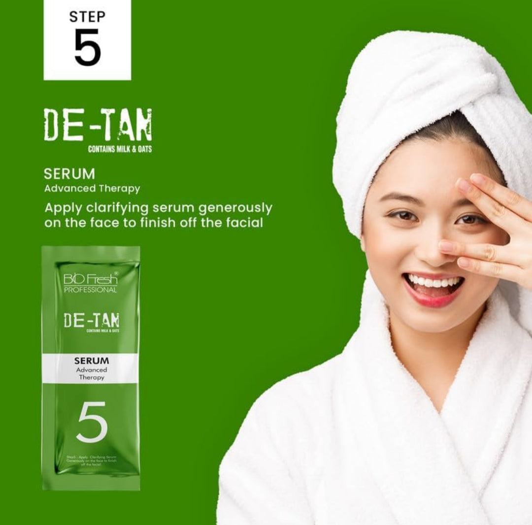 Facial Kit- BIO-FRESH HERBAL'S D-Tan Facial Kit Pack (Single Use Nano Pack) 5-Steps Instant Glow Beauty Facial Kit Deep Cleansing Skin care for Women & Men 46gm
