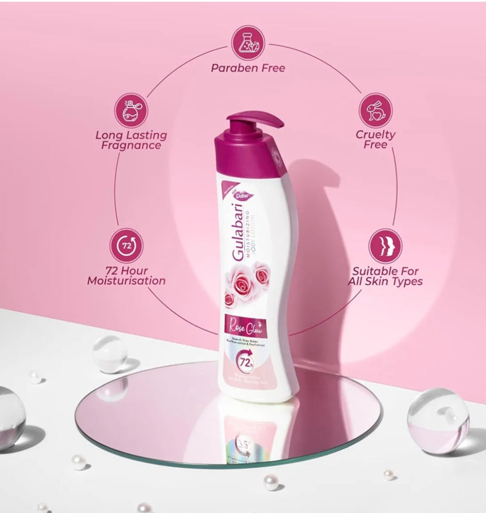 Lotions & Moisturizers- Dabur Gulabari Moisturizing Rose Glow Body Lotion for Dull & Dry Skin 200ml