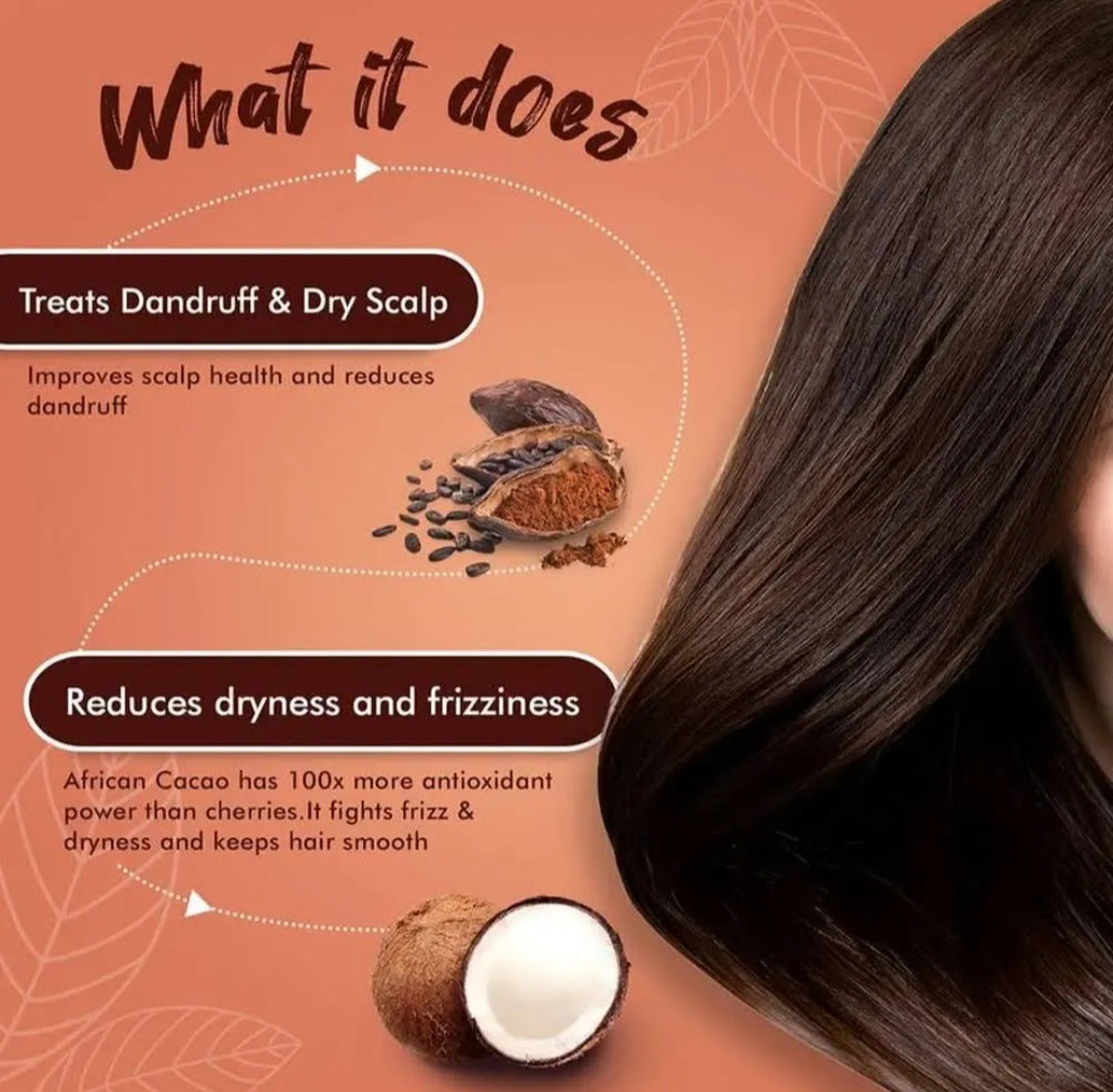 Hair Shampoo- MyGlamm Superfoods Cacao, Coconut & Coffee Shampoo which Helps Treat Dryness & Dandruff, Moisturizes the Scalp and Promotes Hair Growth - 200ml